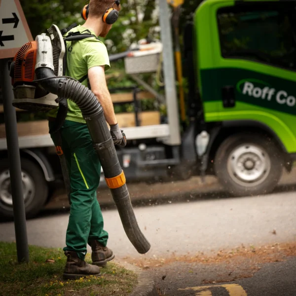 Roff Co leaf blowing